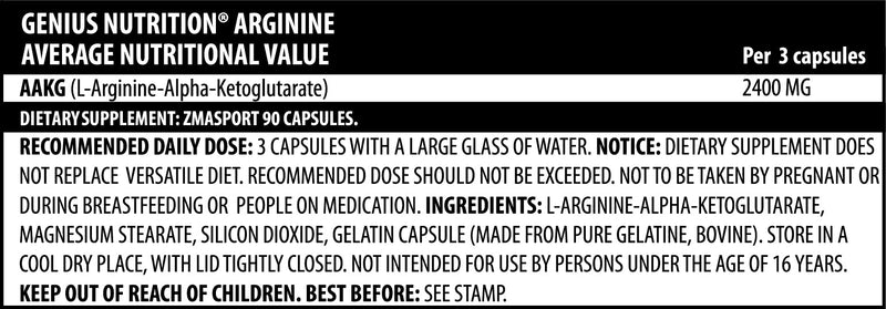 Incarca imaginea in galerie, ARGININE AKG 90caps 800mg Genius Nutrition fara aroma - Supliment pentru pompare si pentru productia de oxid nitric