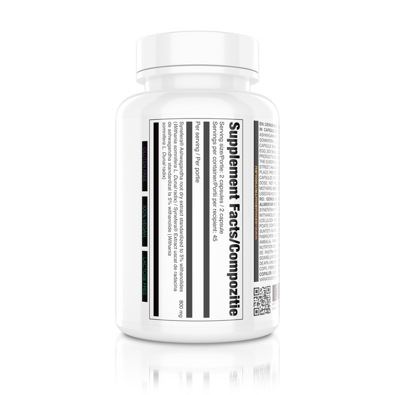 Incarca imaginea in galerie, ASHWAGANDHA 90caps Genius Nutrition – Supliment adaptogen pentru balanta hormonala cu efect puternic antistres