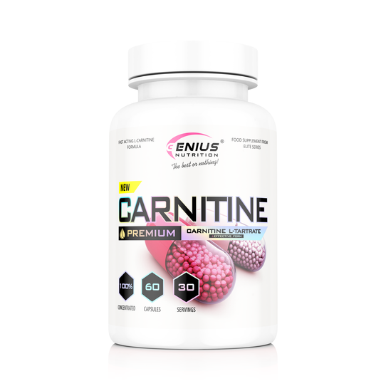 CARNITINE (L-TARTRATE) 60caps 30 serv Genius Nutrition – Supliment pentru slabit si arderea grasimilor