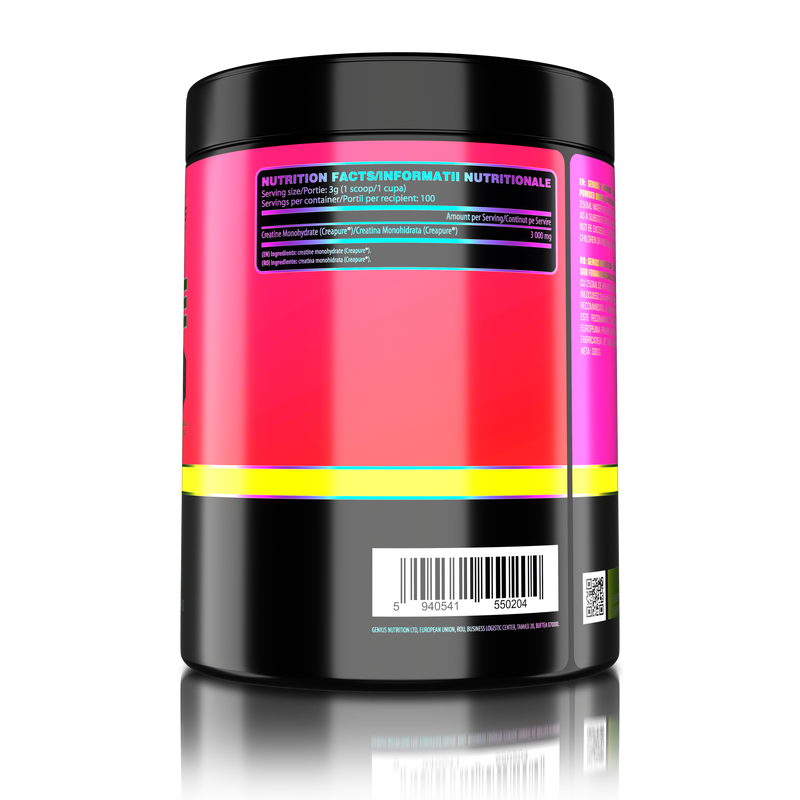 Incarca imaginea in galerie, CREATINE CREAPURE 300g 100serv Genius Nutrition unflavored - Supliment pentru stimularea productiei de ATP, cresterea masei musculare si imbunatatirea rezistentei fizice fara aroma
