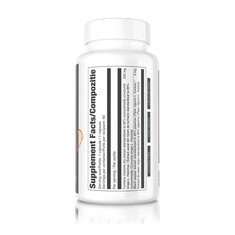 Incarca imaginea in galerie, CURCUMIN-X5 (TURMERIC) 90caps 90serv Genius Nutrition – Supliment natural antiinflamator cu turmeric si piperina pentru o absorbtie superioara