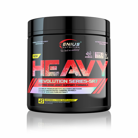 HEAVY 180caps 45 serv Genius Nutrition - Supliment antiinflamator pentru repararea ligamentelor, esential in activitatile care solicita intens articulatiile