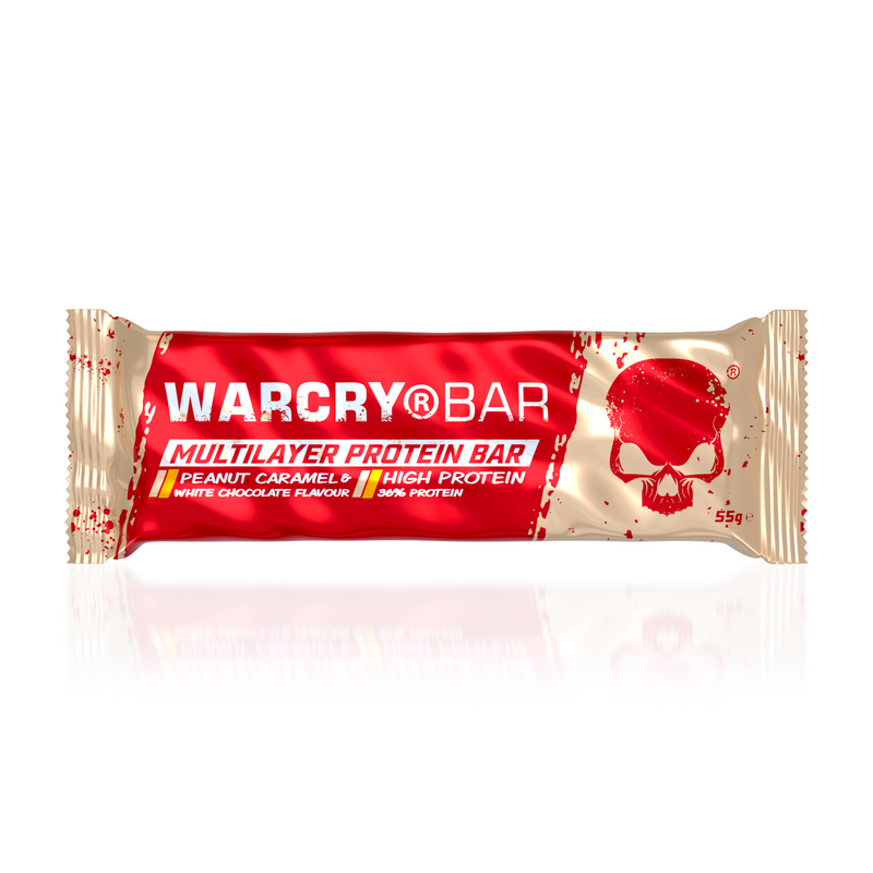 Incarca imaginea in galerie, Multilayer Protein Bar WARCRY Peanut Caramel & White Chocolate - Baton proteic fara zahar adaugat scazut in kcal cu aroma de alune si caramel cu ciocolata alba.