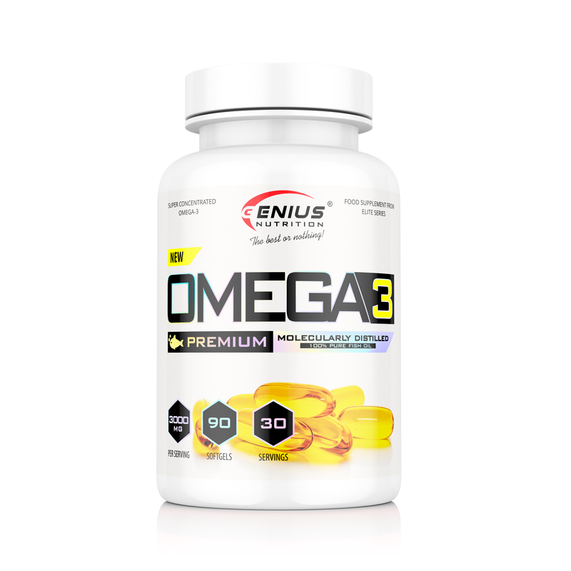 Incarca imaginea in galerie, OMEGA-3 90softgels 30serv Genius Nutrition – Supliment cu Omega-3 pentru sustinerea sanatatii cardiovasculare, a functiei cerebrale si a articulatiilor