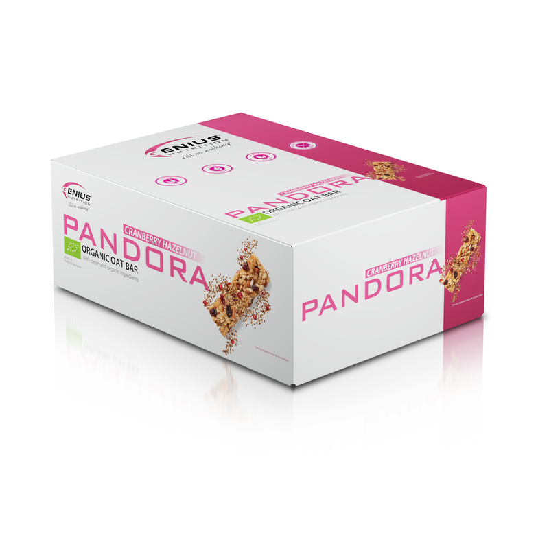 Incarca imaginea in galerie, PANDORA BIO OAT BAR 50g Genius Nutrition Cranberry Hazelnut - Baton delicios si hranitor, realizat din ingrediente 100% organice fara gluten.
