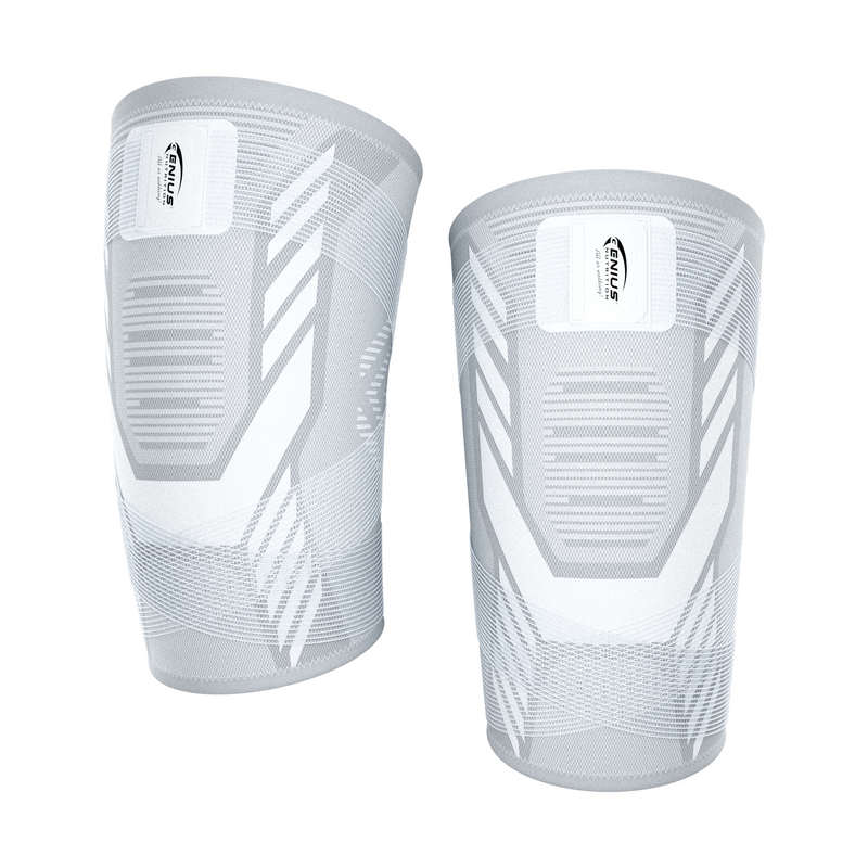 Incarca imaginea in galerie, PROTECTIE GENUNCHI GG-2 (KNEE SLEEVE) Genius Nutrition Gri - Ofera stabilitate articulara imbunatatita, performanta crescuta in genuflexiuni, diminueaza presiunea asupra genunchilor, asigura sustinere ajustabila si previne leziunile.