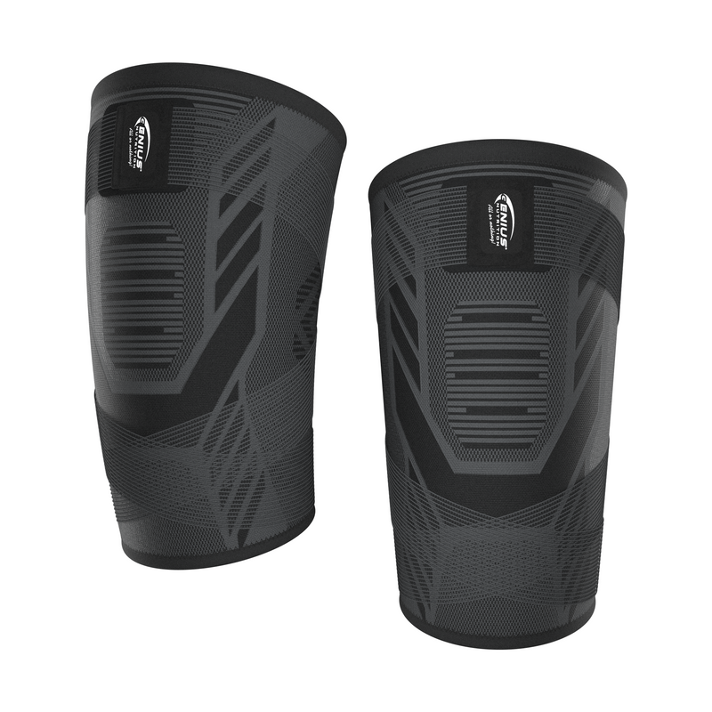 Incarca imaginea in galerie, PROTECTIE GENUNCHI GG-2 (KNEE SLEEVE) Genius Nutrition Negru - Ofera stabilitate articulara imbunatatita, performanta crescuta in genuflexiuni, diminueaza presiunea asupra genunchilor, asigura sustinere ajustabila si previne leziunile.