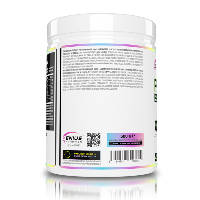 Incarca imaginea in galerie, PROTEIN PANCAKES 500g Genius Nutrition Fara aroma - Amestec delicios pentru clatite fara gluten, bogat in proteine fara zahar adaugat.