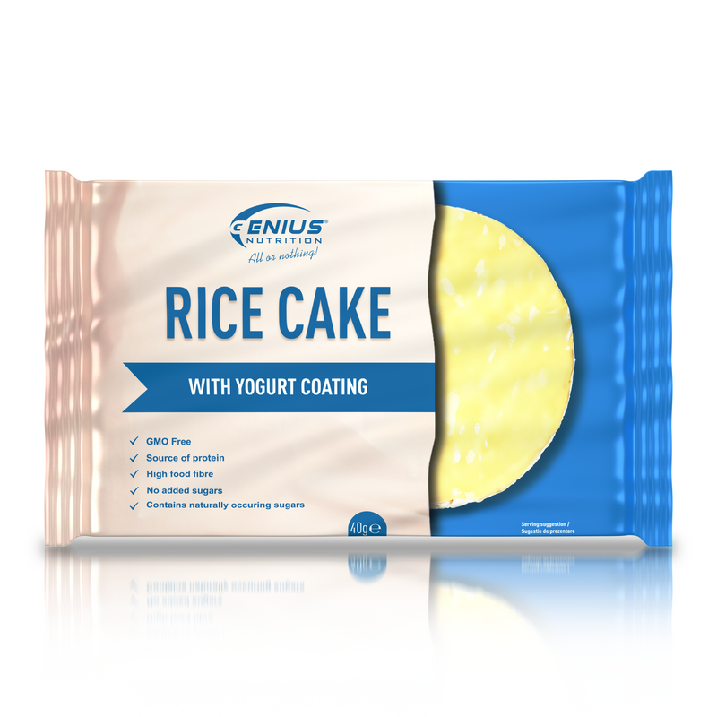 Incarca imaginea in galerie, Rice Cake 40g Genius Nutrition Yogurt Coating - Gustare nutritiva, bogata in proteine si fibre cu aroma de iaurt.