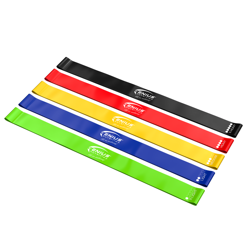 Incarca imaginea in galerie, SET BENZI ELASTICE GG-2 (RESISTANCE BANDS) Genius Nutrition - Perfect pentru tonifierea fesierilor, intarirea zonei abdominale si sculptarea picioarelor, fiind un accesoriu esential pentru orice rutina de antrenament la sala sau in aer liber.