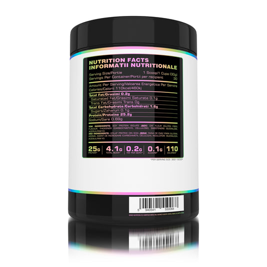 SOY PROTEIN ISOLATE 900g 30serv Genius Nutrition – Supliment proteic vegetal, ideal pentru cresterea si mentinerea masei musculare, bogat in aminoacizi esentiali si usor de digerat