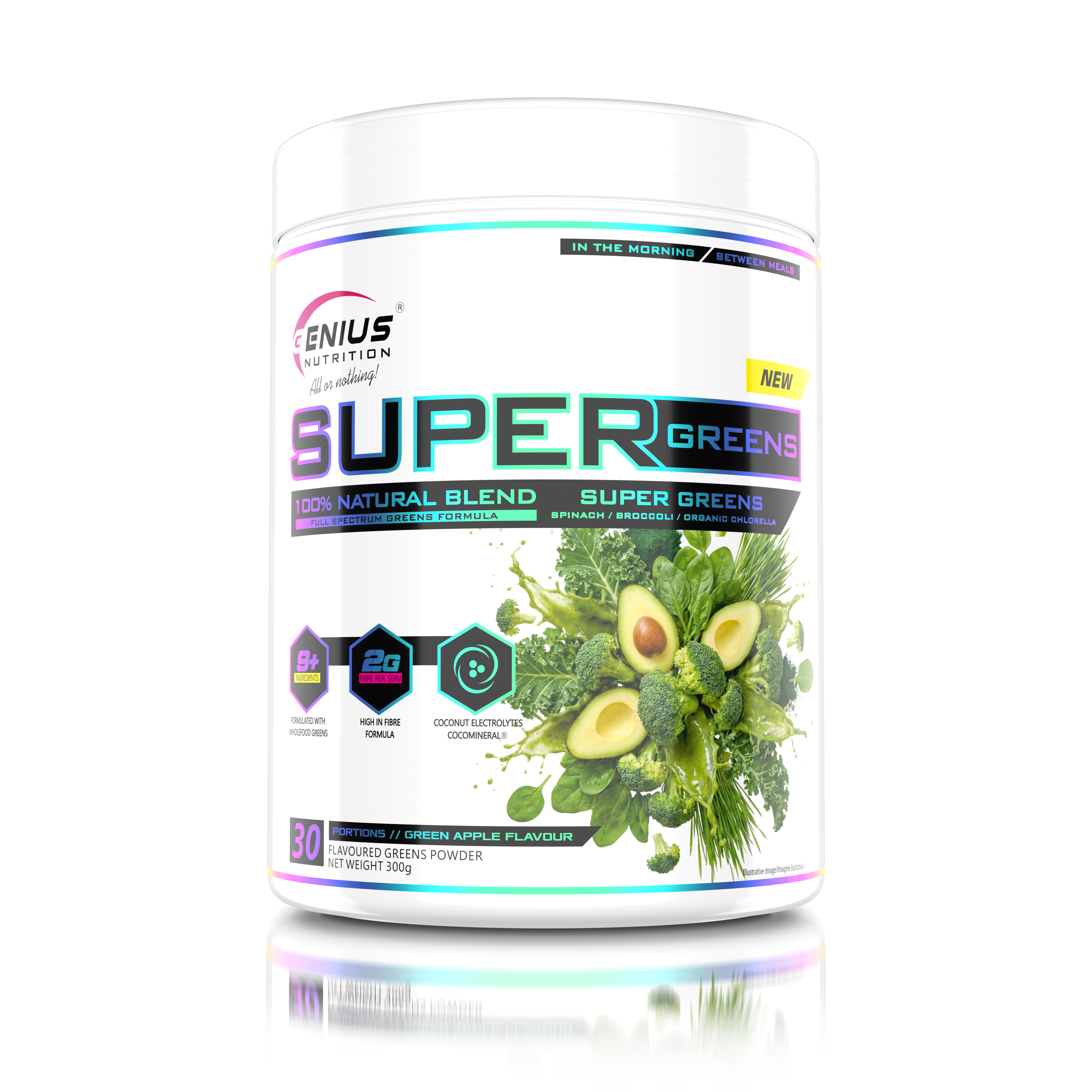 HEARTS SYNERGY M/S & KERA FORCE 3種 Super Greens 300g/30serv | Genius Nutrition®