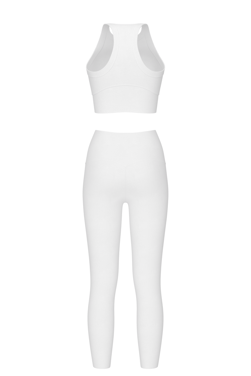 Incarca imaginea in galerie, Set Fitness WARCRY® Alb - Set de colanti si bustiera sport, confectionat din materiale de inalta calitate pentru elasticitate optima si confort superior.