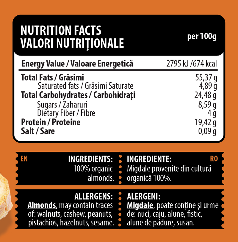 Incarca imaginea in galerie, UNT BIO DE MIGDALE 250g Genius Nutrition - Unt de migdale natural, pur si cremos, bogat in grasimi sanatoase si proteine, perfect pentru o gustare hranitoare.