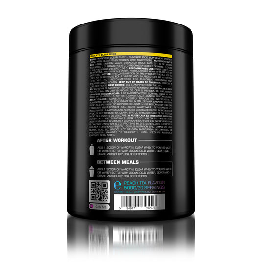 WARCRY CLEAR WHEY 500g 20serv Genius Nutrition – Supliment proteic clear whey cu putine calorii, fara zahar si grasimi adaugate, continut scazut de lactoza cu aroma racoritoare
