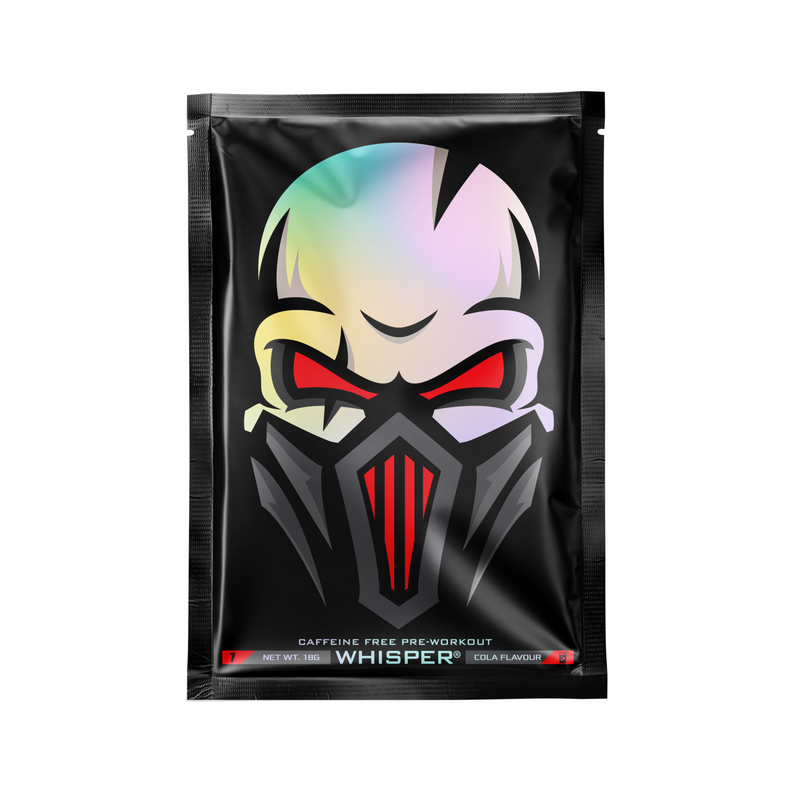 Incarca imaginea in galerie, WHISPER 18g 1serv Genius Nutrition - Supliment pre-workout fara stimulenti pentru pompare intensa, volumizare musculara si focus mental, conceput pentru a nu influenta somnul sau a provoca agitatie cu aroma de cola