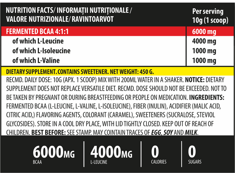 Incarca imaginea in galerie, iBCAA 450g 45 serv Genius Nutrition – Supliment pe baza de aminoacizi BCAA, obtinut prin fermentare naturala din alge, care sustine refacerea si cresterea masei musculare