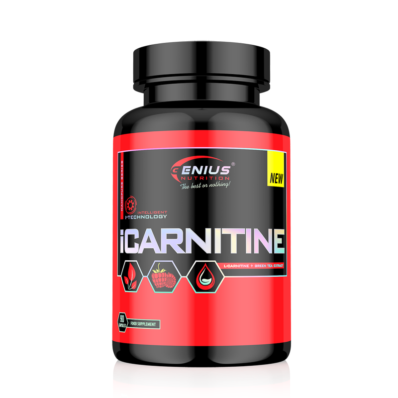 Incarca imaginea in galerie, iCARNITINE 90caps 30serv Genius Nutrition – Supliment pentru arderea grasimilor, mentinerea glicemiei si cresterea energiei, cu l-carnitina si cetona de zmeura