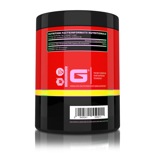 AAKG Arginine powder 200g Genius Nutrition fara aroma - Supliment pentru pompare si pentru productia de oxid nitric