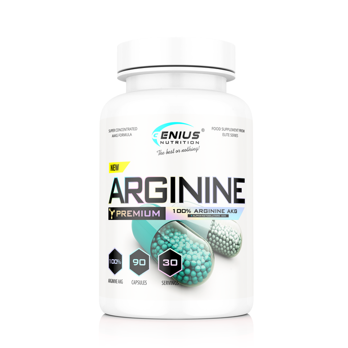 ARGININE AKG 90caps 800mg Genius Nutrition fara aroma - Supliment pentru pompare si pentru productia de oxid nitric