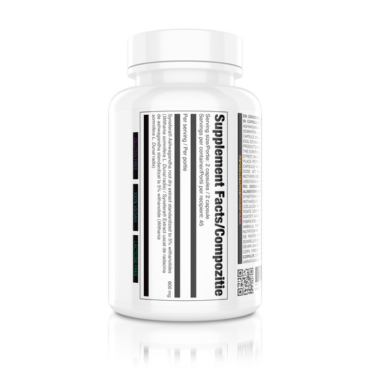 ASHWAGANDHA 90caps Genius Nutrition – Supliment adaptogen pentru balanta hormonala cu efect puternic antistres