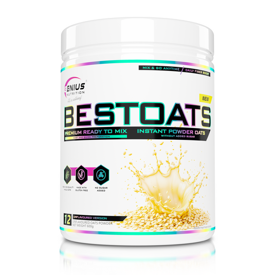 BESTOATS 600g Genius Nutrition - Supliment nutritiv pe baza de ovaz premium, fara gluten, ideal pentru o alimentatie sanatoasa si sustinerea masei musculare fara aroma.