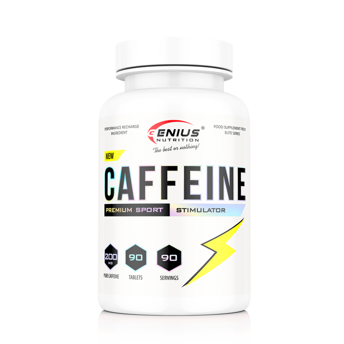 CAFFEINE 90tabs 200mg 90serv Genius Nutrition – Supliment pentru energie si concentrare cu efect rapid 