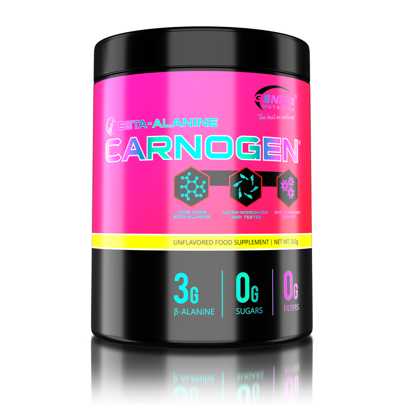 Incarca imaginea in galerie, CARNOGEN 300g 100serv Genius Nutrition (fara aroma) - Reduce acumularea de acid lactic, stimuleaza productia de carnosina si contribuie la imbunatatirea performantei fizice si a rezistentei la efort.
