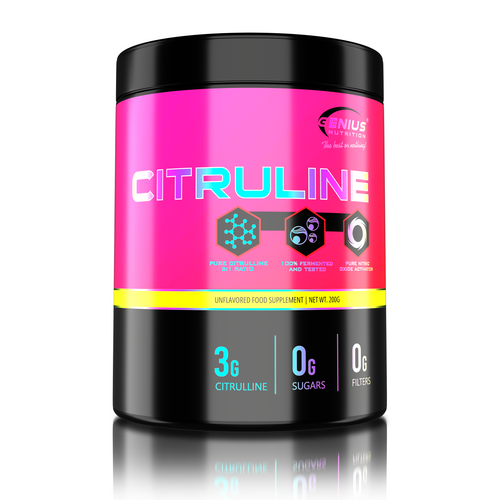 CITRULINE 200g 66serv Genius Nutrition unflavored - Supliment pentru sustinerea fluxului sanguin si stimularea productiei de oxid nitric (NO).