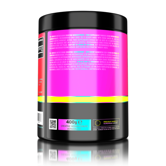 CREATINE MONOHYDRATE 400g 133 serv Genius Nutrition unflavored - Supliment pentru stimularea productiei de ATP, cresterea masei musculare si imbunatatirea rezistentei fizice