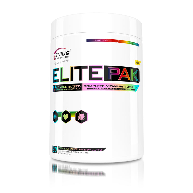 Incarca imaginea in galerie, ELITEPAK 30paks Genius Nutrition – Supliment cu vitamine si minerale esentiale, imbogatit cu Omega 3 si Omega 6, pentru sustinerea performantei sportivilor de elita
