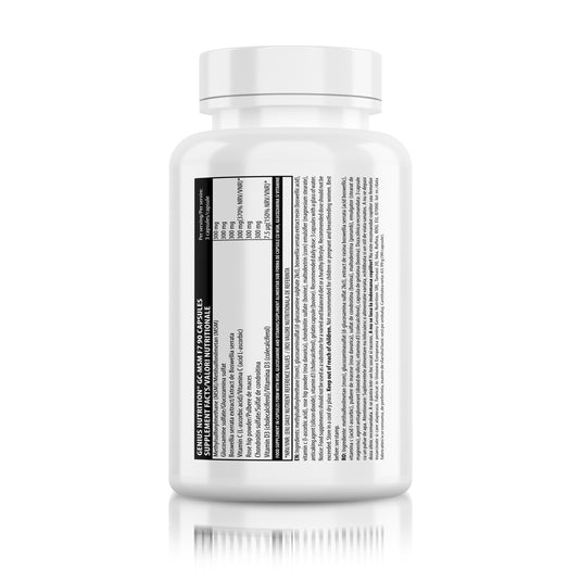 GC-MSMF7 90caps 30serv Genius Nutrition – Supliment antiinflamator pentru protectia oaselor si cartilajelor, cu vitamina D3 pentru densitate osoasa crescuta si absorbtie optimizata a calciului