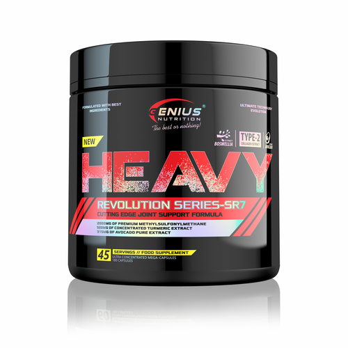 HEAVY 180caps 45 serv Genius Nutrition - Supliment antiinflamator pentru repararea ligamentelor, esential in activitatile care solicita intens articulatiile 