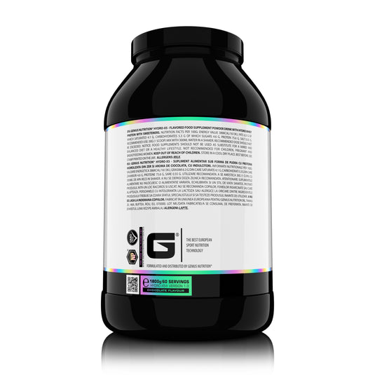 HYDRO-X5 1800g 60serv Genius Nutrition – Supliment proteic hidrolizat cu absorbtie rapida, fara adaos de zahar si continut redus de lactoza, pentru refacerea si dezvoltarea masei musculare 