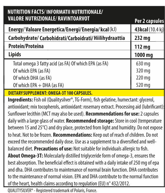 Incarca imaginea in galerie, OMEGA-3T 100softgels 50serv Genius Nutrition - Supliment cu Omega-3 sub forma de trigliceride, cu absorbtie sporita, destinat sustinerii sanatatii cardiovasculare, a functiei cerebrale si a articulatiilor
