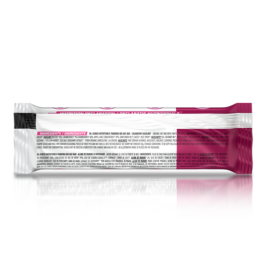 PANDORA BIO OAT BAR 50g Genius Nutrition Cranberry Hazelnut - Baton delicios si hranitor, realizat din ingrediente 100% organice fara gluten.