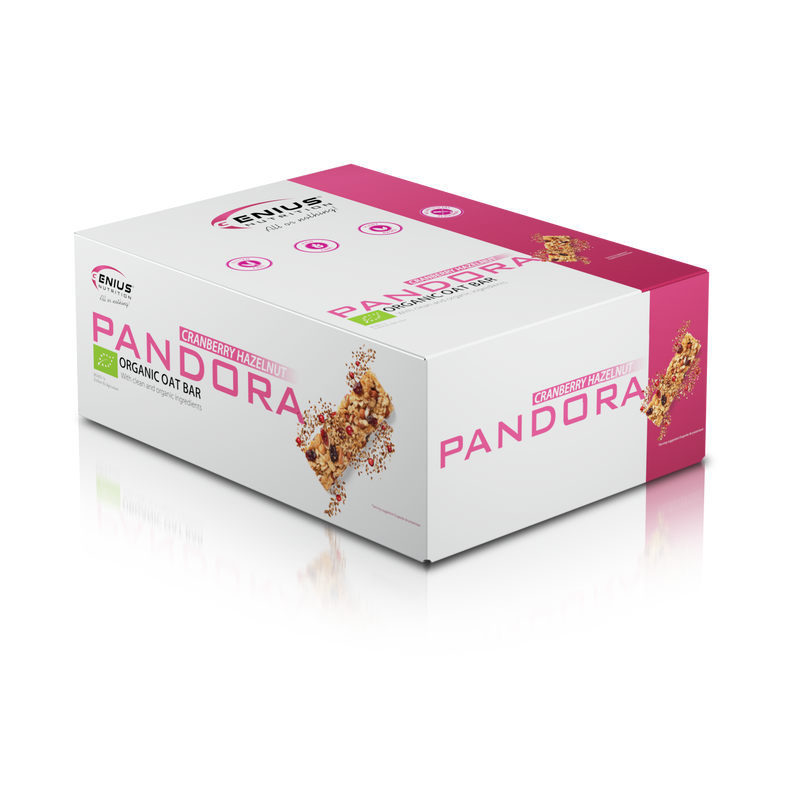 Incarca imaginea in galerie, PANDORA BIO OAT BAR 50g Genius Nutrition Cranberry Hazelnut - Baton delicios si hranitor, realizat din ingrediente 100% organice fara gluten.
