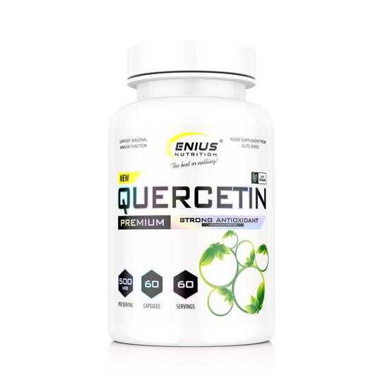 QUERCETIN 60caps 60serv Genius Nutrition - Supliment antioxidant pe baza de quercetina, ideal pentru imbunatatirea functiei imunitare, protejarea celulelor si sustinerea sanatatii generale