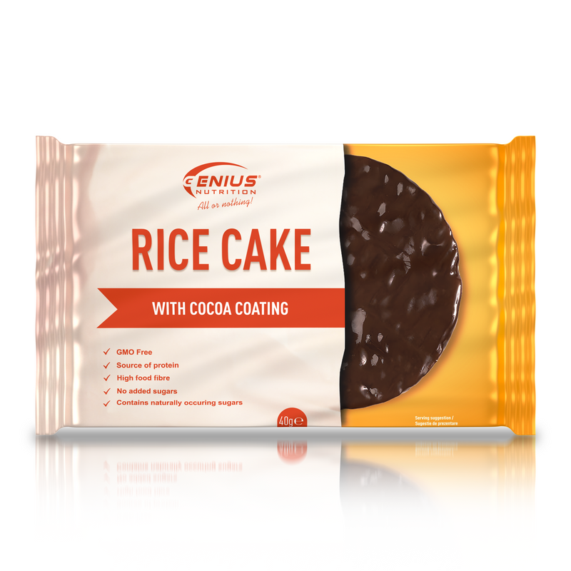 Incarca imaginea in galerie, Rice Cake 40g Genius Nutrition Cacao Coating - Gustare nutritiva, bogata in proteine si fibre cu aroma de cacao.
