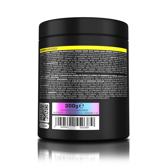 WARCRY AMINORGY 300g 30serv Genius Nutrition – Supliment cu aminoacizi esentiali, apa de cocos, cofeina si ceai verde pentru recuperare musculara rapida, energie, claritate mentala si rehidratare