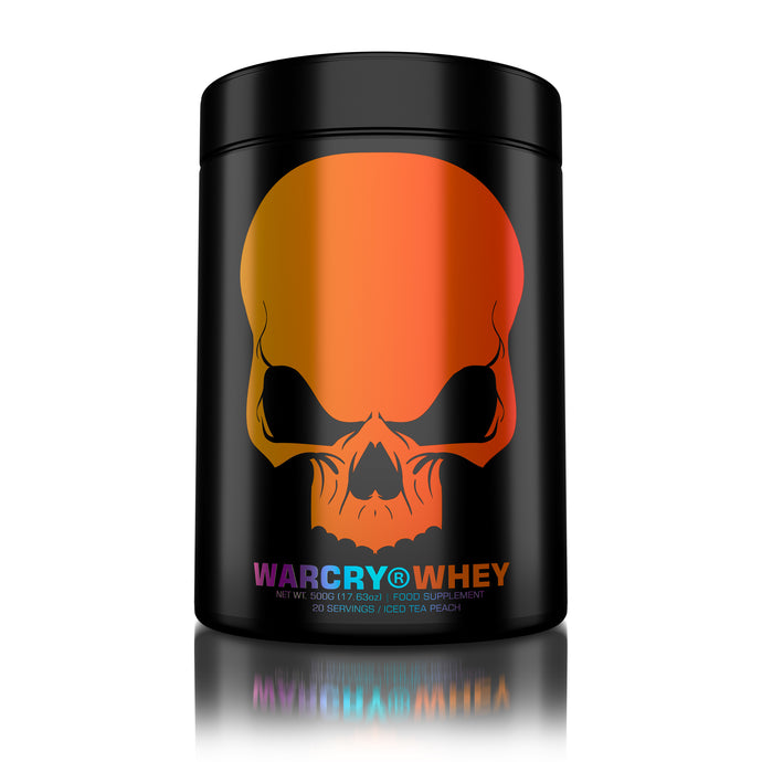 WARCRY CLEAR WHEY 500g 20serv Genius Nutrition – Supliment proteic clear whey cu putine calorii, fara zahar si grasimi adaugate, continut scazut de lactoza cu aroma racoritoare de iced tea peach