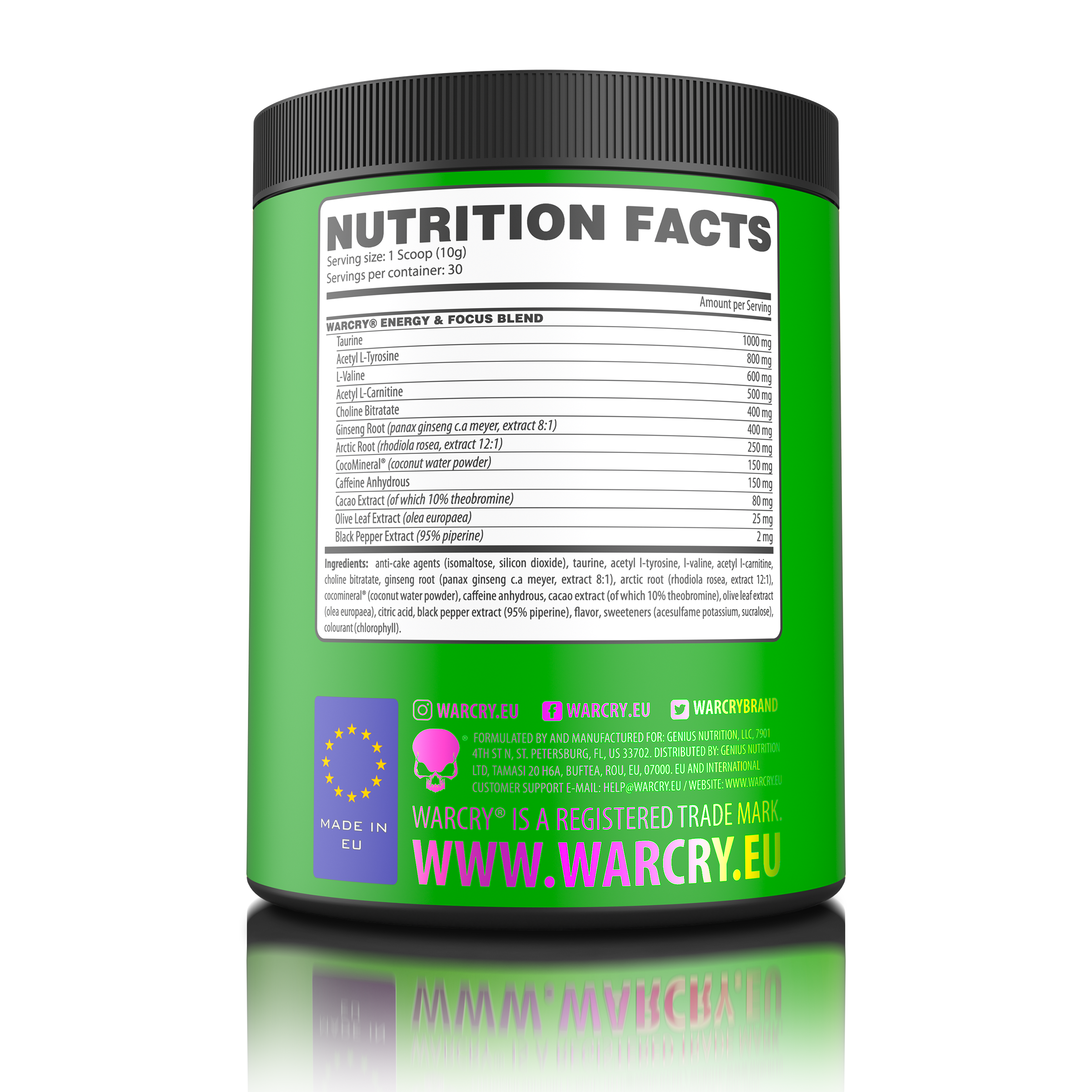 E. ENERGY WASH PACK 100g 3個セット Warcry® Energy 300g | Genius Nutrition®