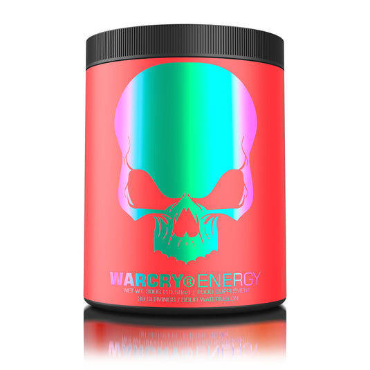 WARCRY ENERGY 300g 30serv Genius Nutrition - Supliment pre-workout pentru un boost de energie si concentrare, cu electroliti din apa de cocos pentru o hidratare echilibrata pe durata antrenamentelor cu aroma de sour watermelon