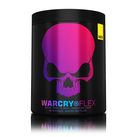 WARCRY FLEX 300g 60serv Genius Nutrition – Supliment natural pentru sanatatea articulatiilor, contribuind la refacerea si mentinerea mobilitatii si functionalitatii acestora sub forma de pulbere cu aroma de grapes and plums