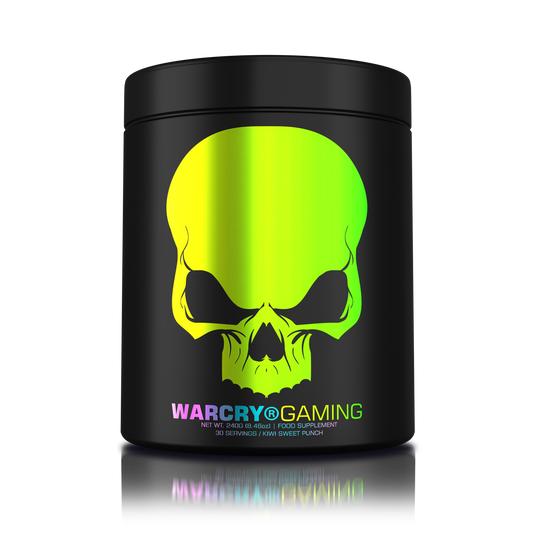 WARCRY GAMING 240g 30serv Genius Nutrition - Supliment pentru sesiuni intense de gaming, care stimuleaza functia cognitiva, furnizeaza energie, imbunatateste memoria, reduce stresul si favorizeaza o rehidratarea eficienta cu aroma de kiwi sweet punch