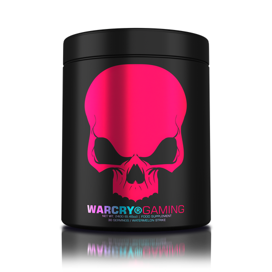 WARCRY GAMING 240g 30serv Genius Nutrition - Supliment pentru sesiuni intense de gaming, care stimuleaza functia cognitiva, furnizeaza energie, imbunatateste memoria, reduce stresul si favorizeaza o rehidratarea eficienta cu aroma de watermelon strike