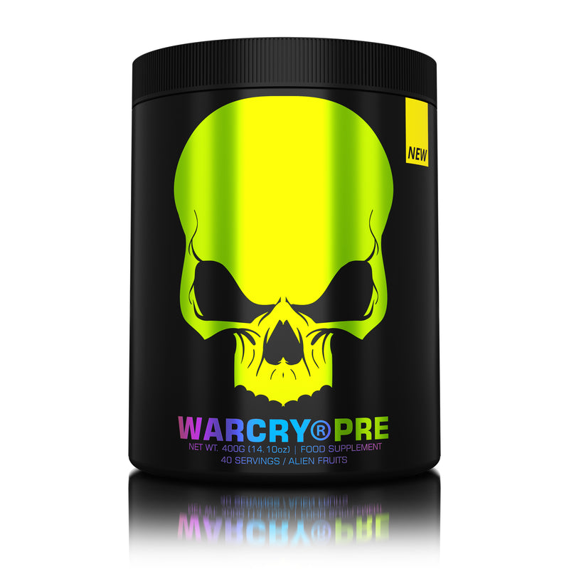 Incarca imaginea in galerie, WARCRY PRE 400g 20/40serv Genius Nutrition - Supliment pre-workout pentru energie, pompare, anduranta si concentrare, potrivit pentru antrenamente intense cu aroma de alien fruits
