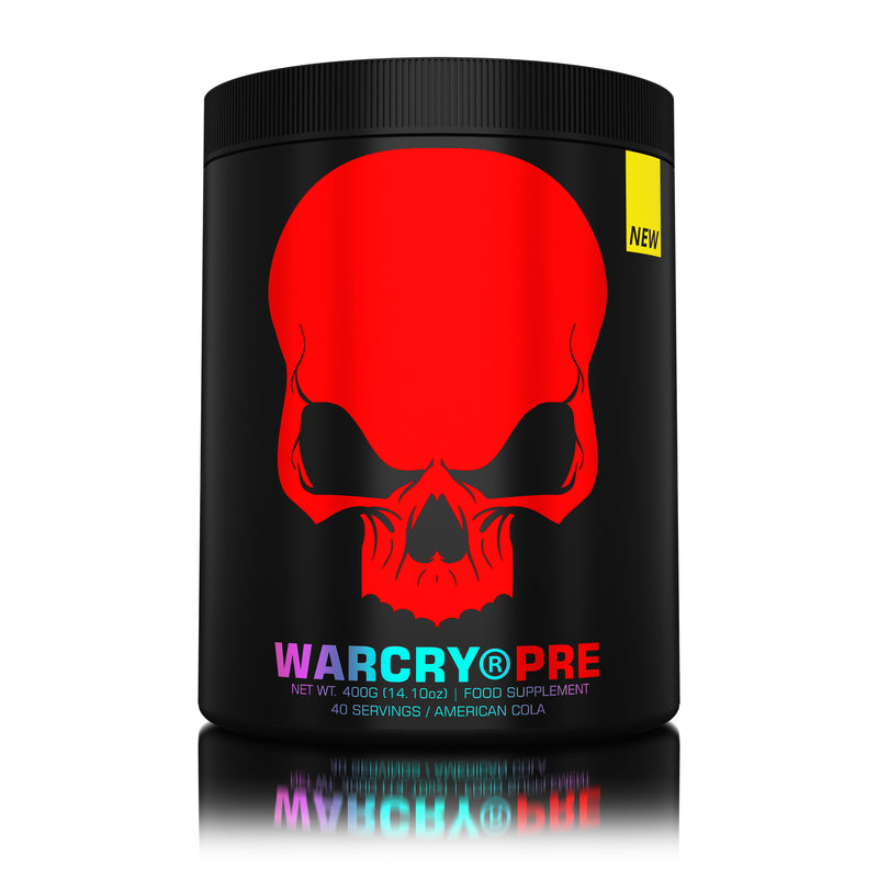 Incarca imaginea in galerie, WARCRY PRE 400g 20/40serv Genius Nutrition - Supliment pre-workout pentru energie, pompare, anduranta si concentrare, potrivit pentru antrenamente intense cu aroma de american cola
