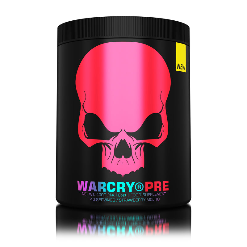 Incarca imaginea in galerie, WARCRY PRE 400g 20/40serv Genius Nutrition - Supliment pre-workout pentru energie, pompare, anduranta si concentrare, potrivit pentru antrenamente intense cu aroma de strawberry mojito
