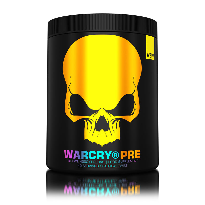 Incarca imaginea in galerie, WARCRY PRE 400g 20/40serv Genius Nutrition - Supliment pre-workout pentru energie, pompare, anduranta si concentrare, potrivit pentru antrenamente intense cu aroma de tropical twist
